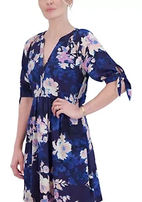 Women's Short Sleeve Floral Babydoll Dress