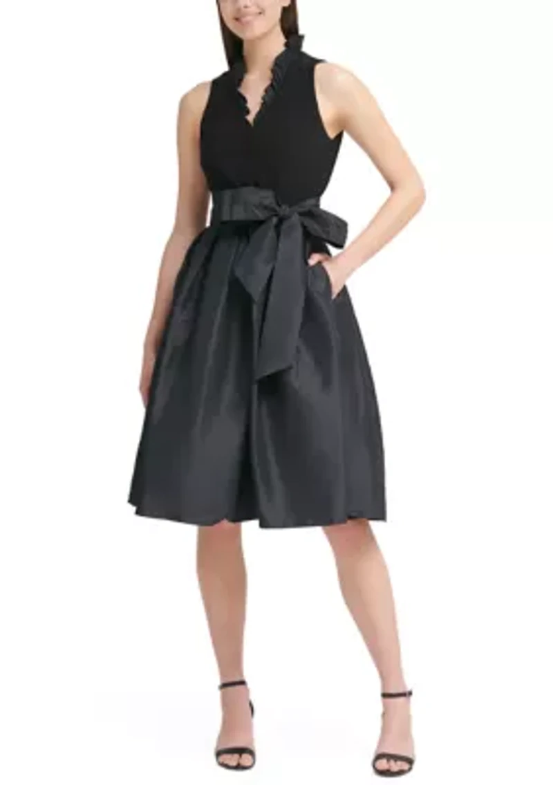Women's Taffeta Fit and Flare Dress
