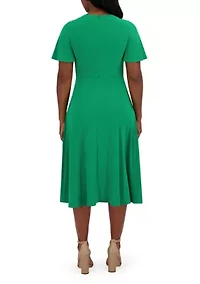 Women's Short Sleeve A-Line Dress