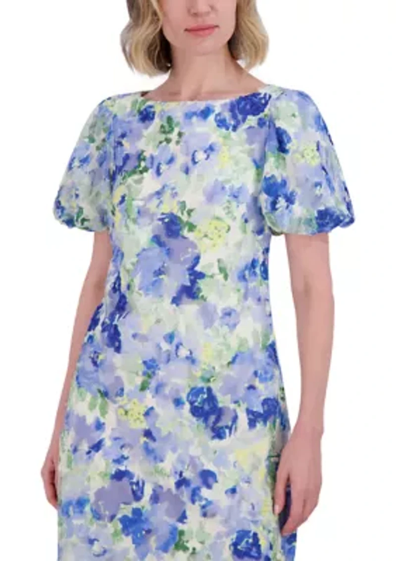 Women's Short Sleeve Printed Crepe Shirt