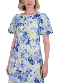 Women's Short Sleeve Printed Crepe Shirt