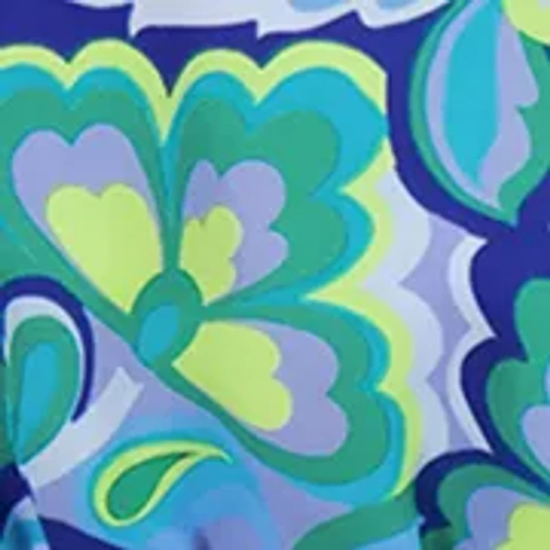 Women's 3/4 Sleeve Printed Crepe A-Line Dress