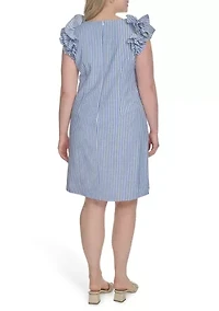 Plus Sleeveless Printed Shift Dress