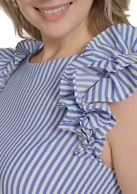 Plus Sleeveless Printed Shift Dress
