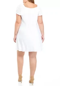 Plus Knit Eyelet Shift Dress