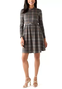 Women's Long Sleeve Plaid Dress