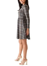 Women's Long Sleeve Plaid Dress