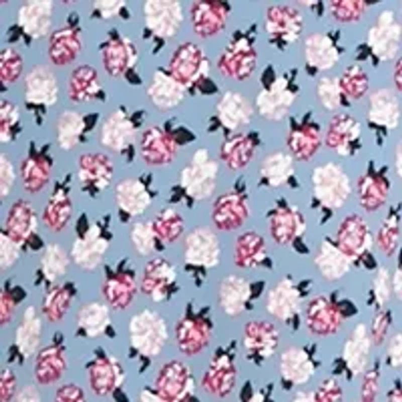 Plus Short Sleeve Scoop Neck Ditsy Floral Midi Dress