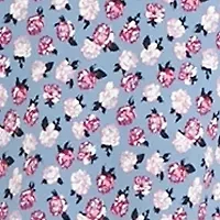 Plus Short Sleeve Scoop Neck Ditsy Floral Midi Dress