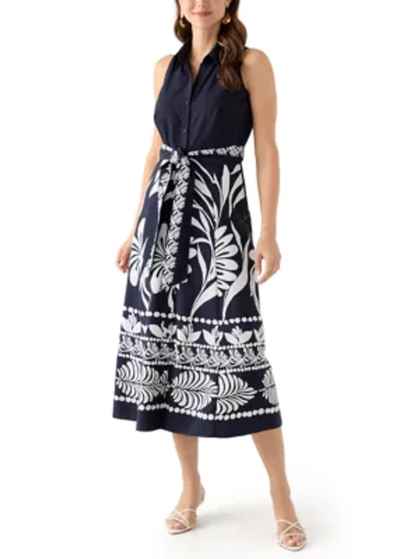 Women's Leaf Printed Shirtdress