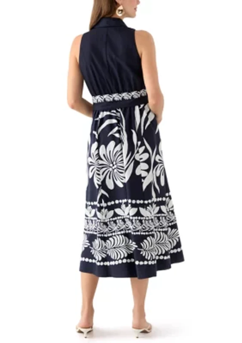 Women's Leaf Printed Shirtdress