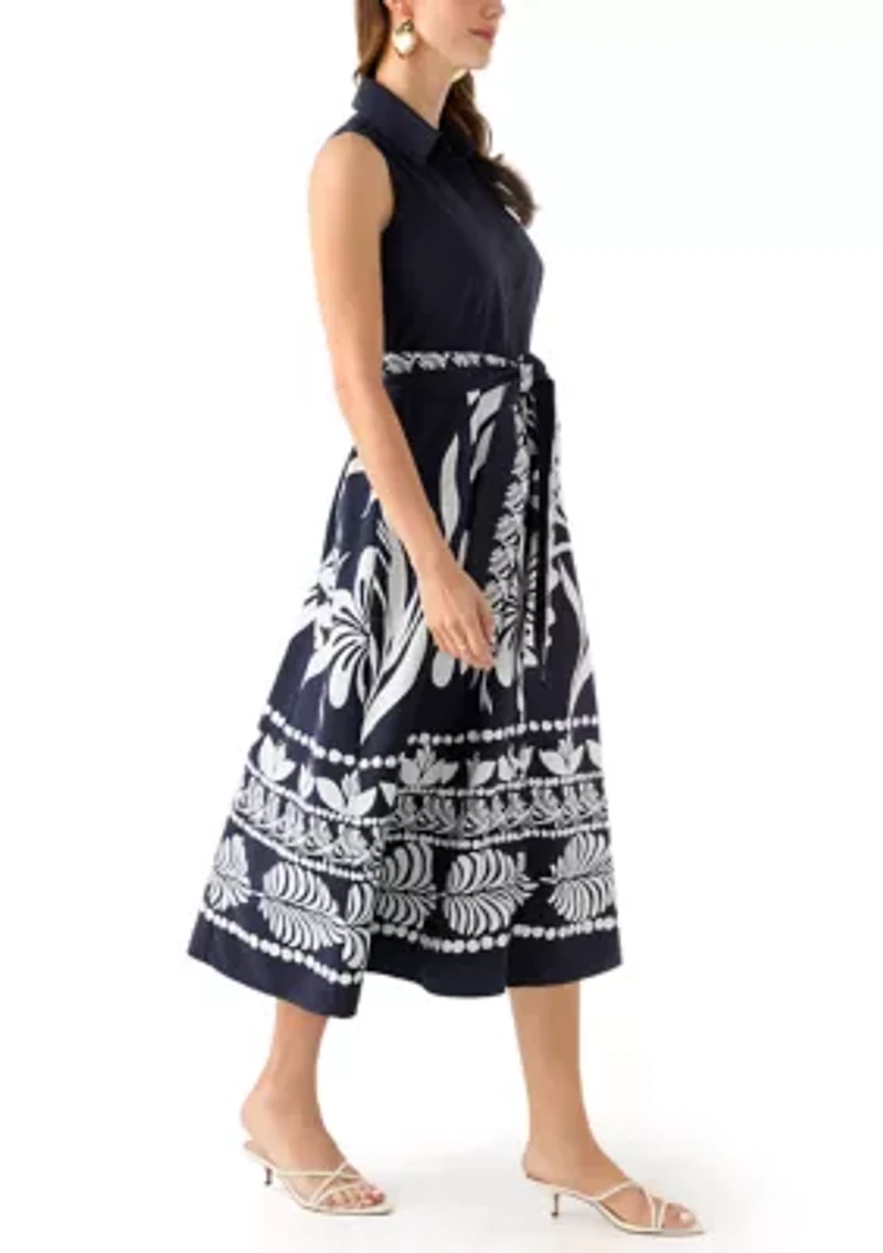 Women's Leaf Printed Shirtdress