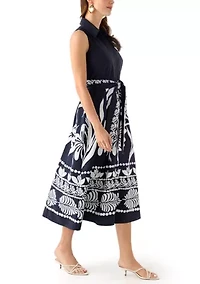 Women's Leaf Printed Shirtdress