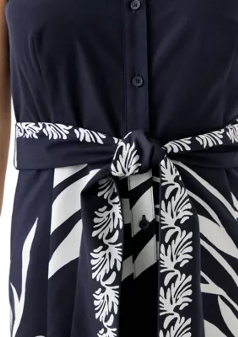 Women's Leaf Printed Shirtdress