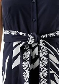 Women's Leaf Printed Shirtdress