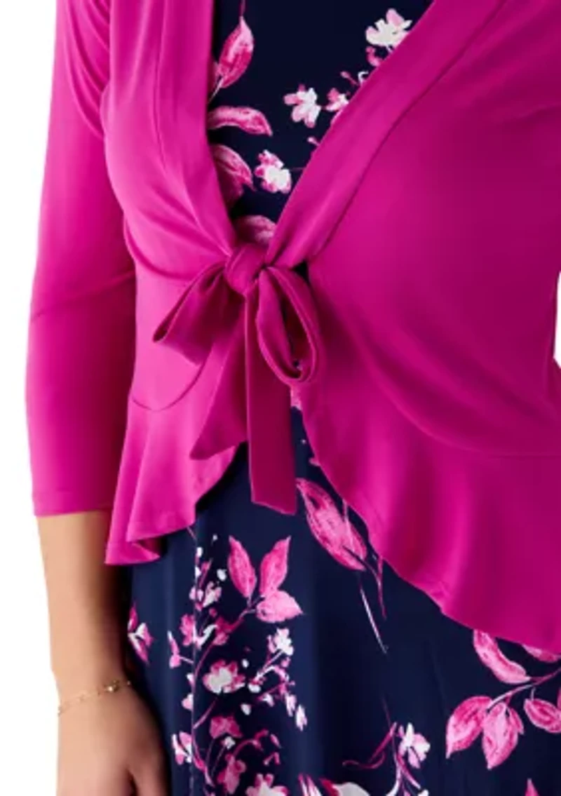 Women's Long Sleeve Ruffle Jacket Dress