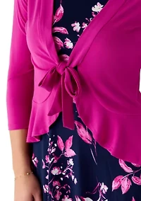 Women's Long Sleeve Ruffle Jacket Dress