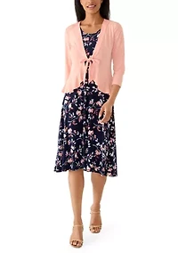 Women's Floral Dress and Jacket Set