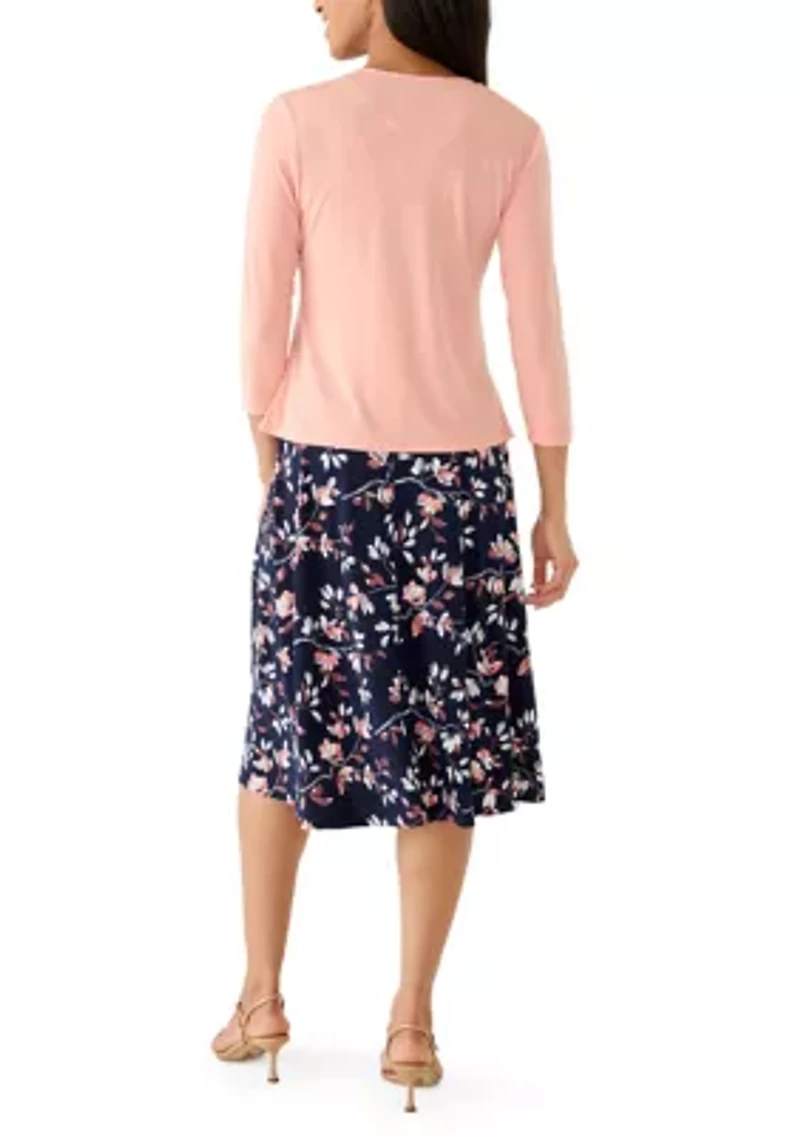 Women's Floral Dress and Jacket Set