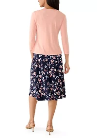 Women's Floral Dress and Jacket Set