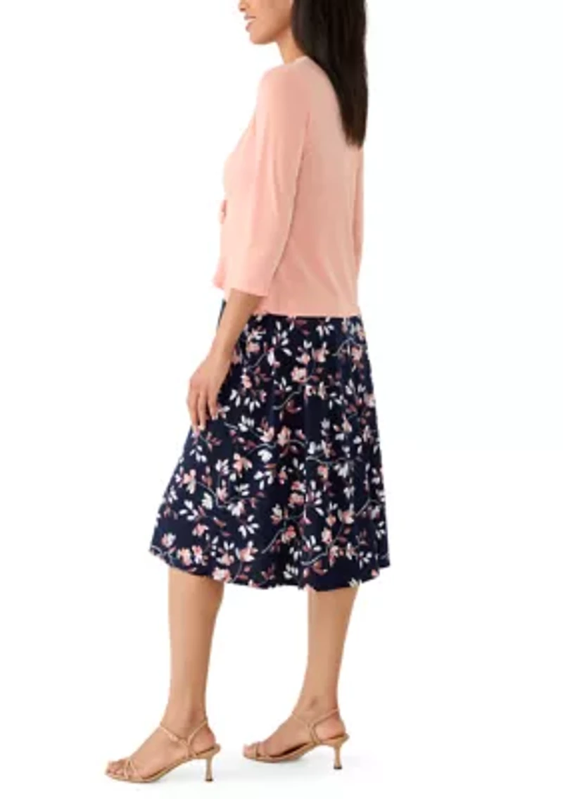 Women's Floral Dress and Jacket Set