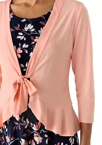 Women's Long Sleeve Ruffle Jacket & Dress Set