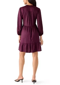Women's 3/4 Sleeve Satin Jacquard Dress