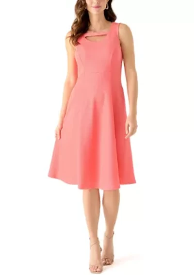 Women's Sleeveless Cutout Fit and Flare Dress