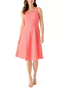 Women's Sleeveless Cutout Fit and Flare Dress