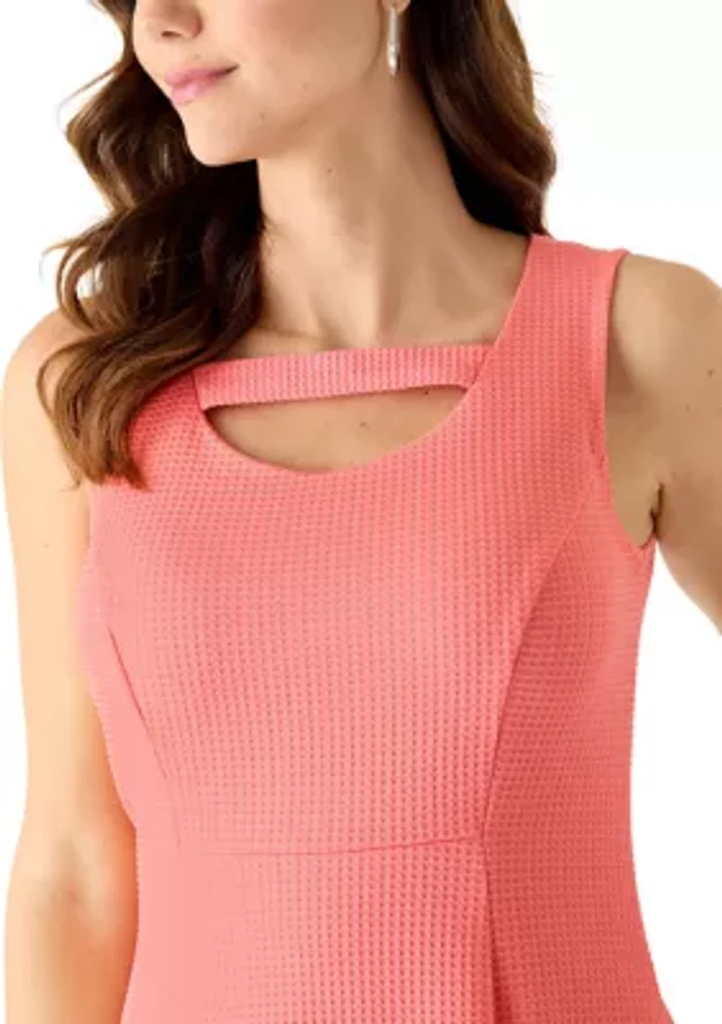 Women's Sleeveless Cutout Fit and Flare Dress