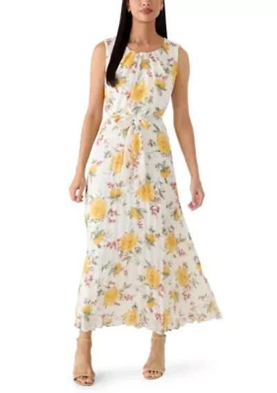 Women's Sleeveless Floral A-Line Maxi Dress