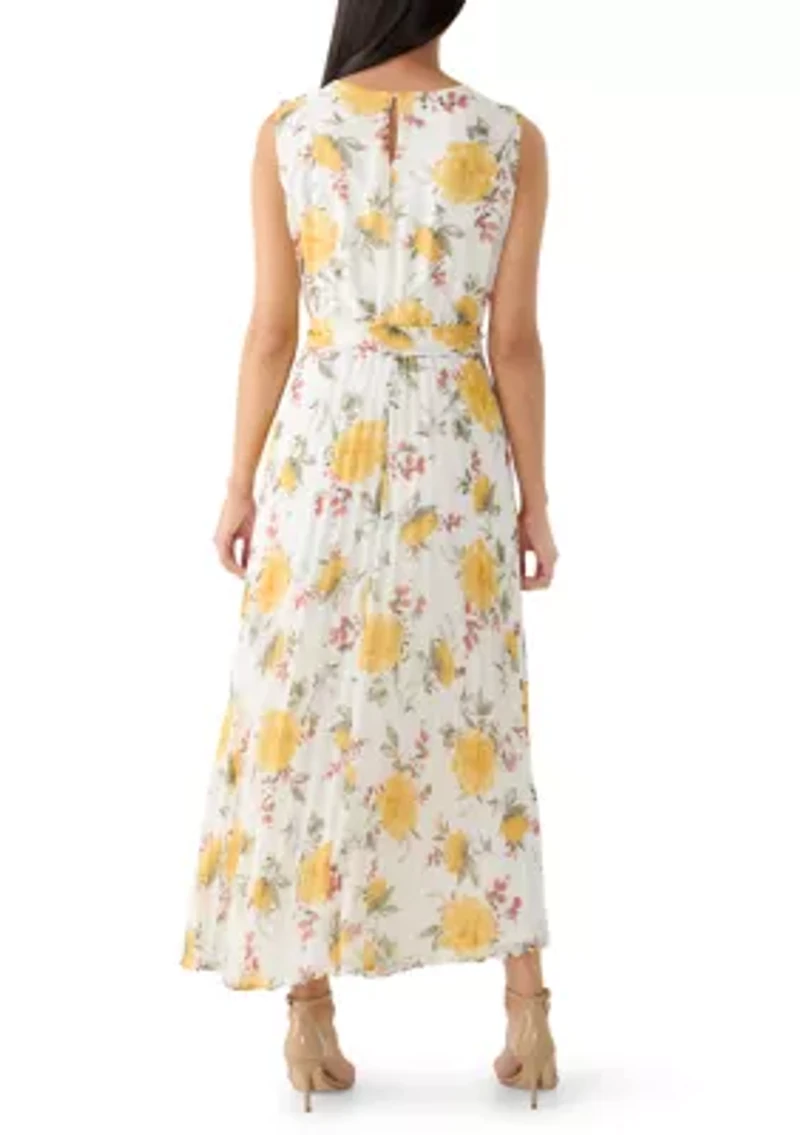 Women's Sleeveless Floral A-Line Maxi Dress