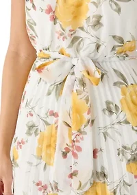 Women's Sleeveless Floral A-Line Maxi Dress