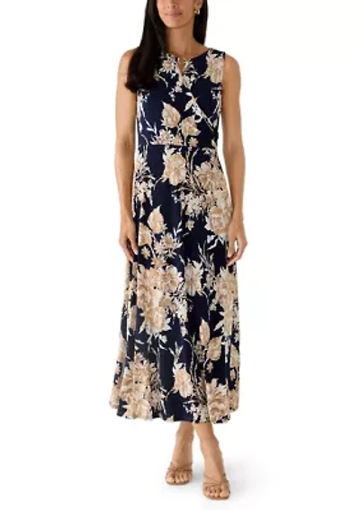 Women's Sleeveless Floral Sheath Dress