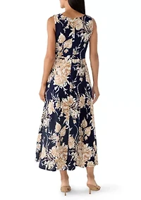 Women's Sleeveless Floral Sheath Dress