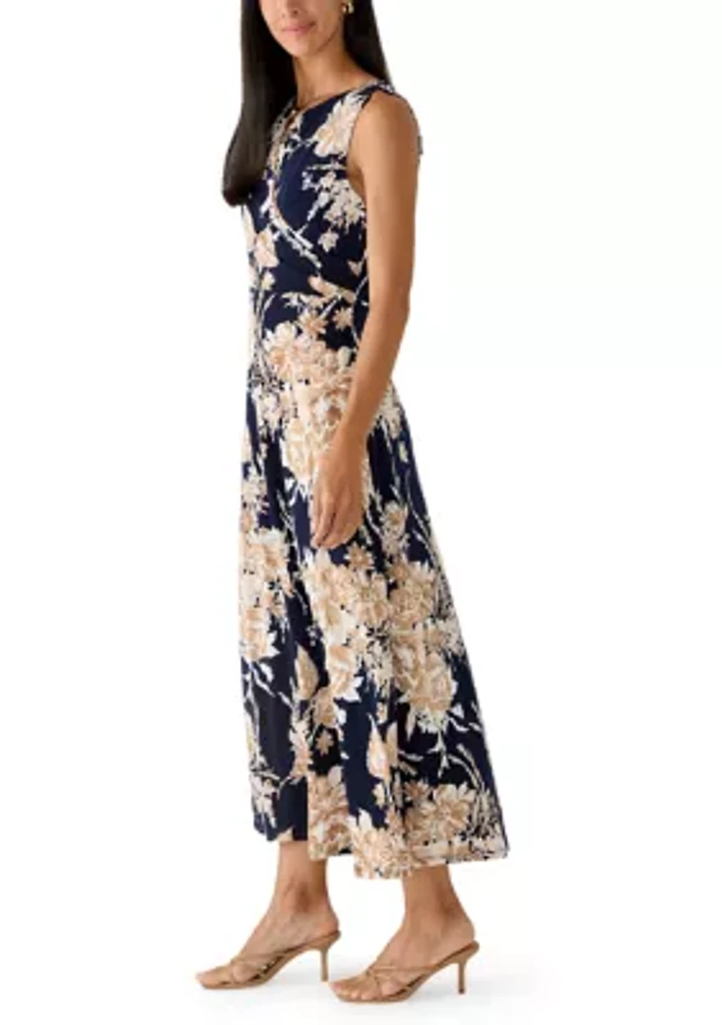 Women's Sleeveless Floral Sheath Dress