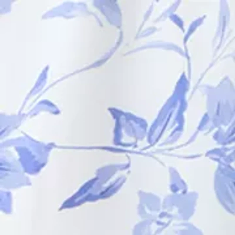 Women's Short Sleeve Pleated Floral Chiffon A-Line Dress