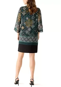 Women's Geo Print Short Sleeve Jacket Dress