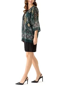 Women's Geo Print Short Sleeve Jacket Dress