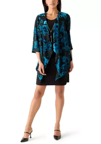 Women's Floral Short Sleeve Jacket Dress