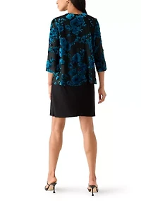 Women's Floral Short Sleeve Jacket Dress