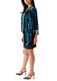 Women's Floral Short Sleeve Jacket Dress
