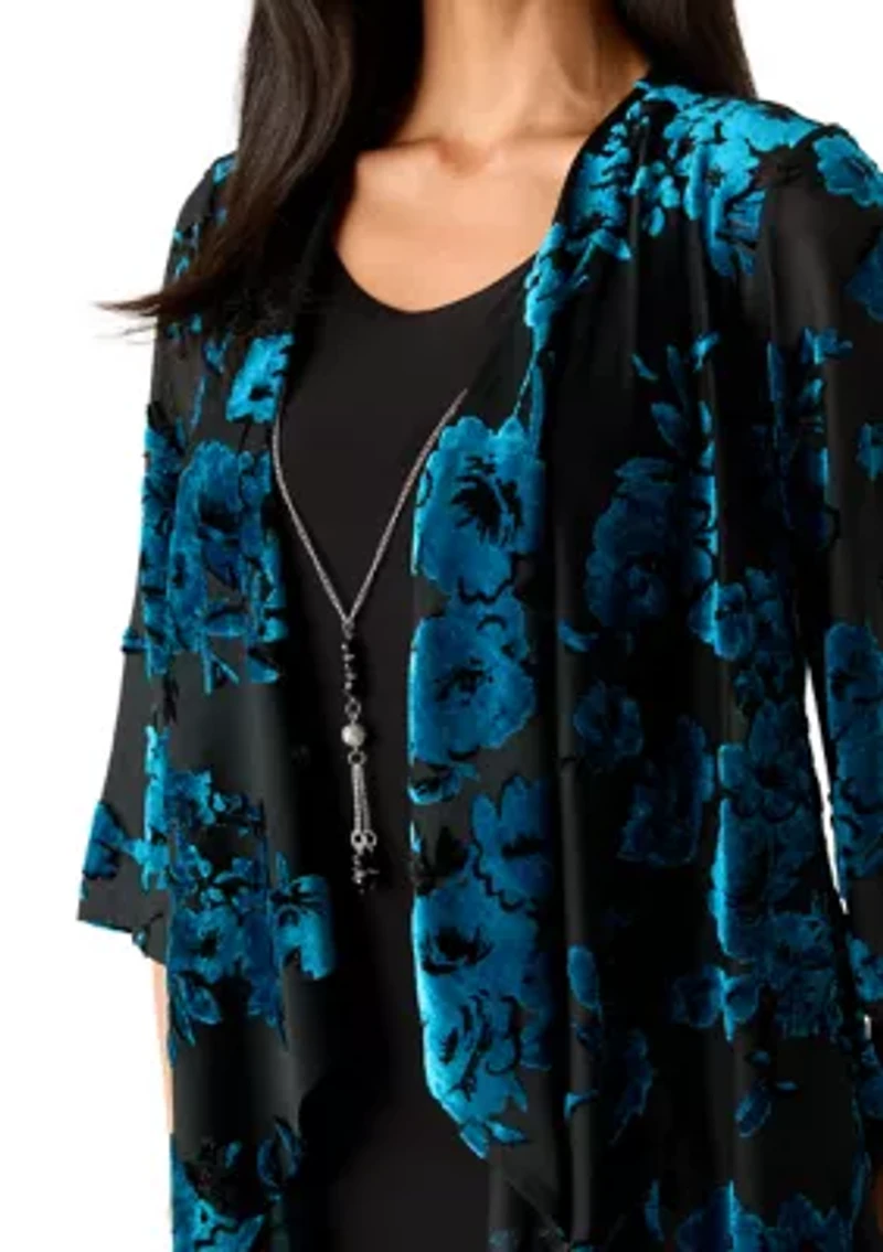 Women's Floral Short Sleeve Jacket Dress