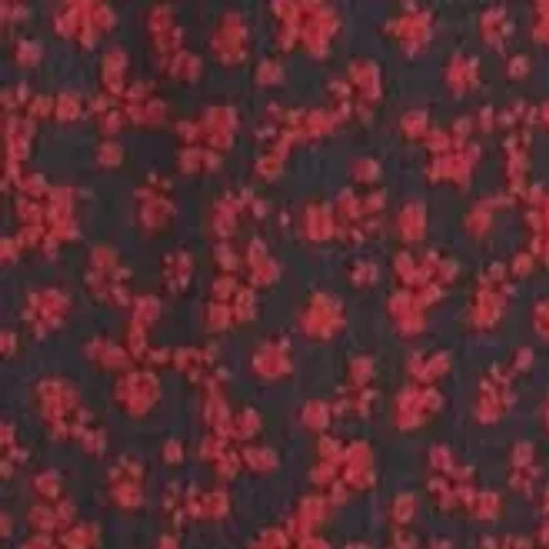 Plus 3/4 Sleeve V-Neck Floral Print Bubble Crepe Dress