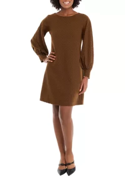 Women's Puff Sleeve Printed A-Line Dress