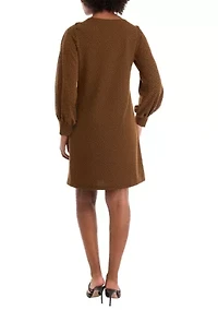 Women's Puff Sleeve Printed A-Line Dress