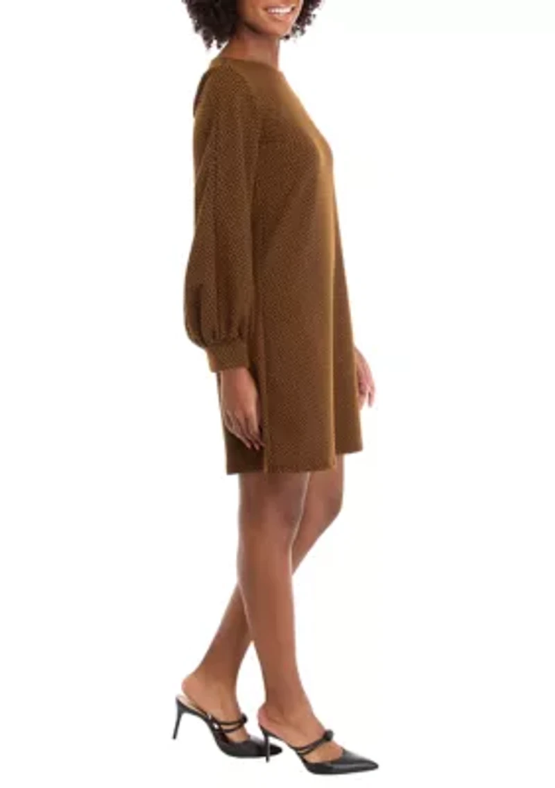 Women's Puff Sleeve Printed A-Line Dress