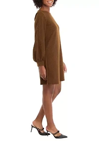 Women's Puff Sleeve Printed A-Line Dress