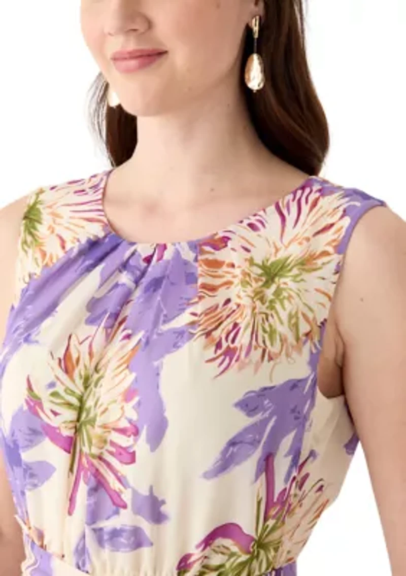 Women's Floral Printed Chiffon Dress