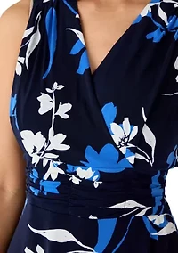 Women's V-Neck A-Line Floral Maxi Dress